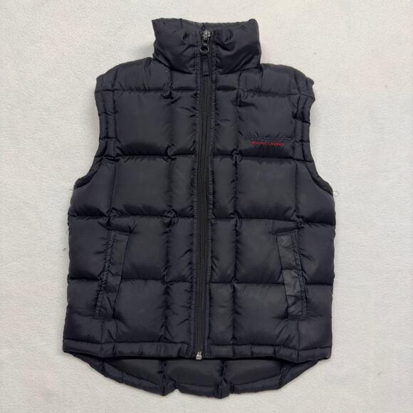 VTG Polo Sport Ralph Lauren Kids size 4 Down Filled Puffer Vest Hoodie‎ Black - Picture 2 of 10